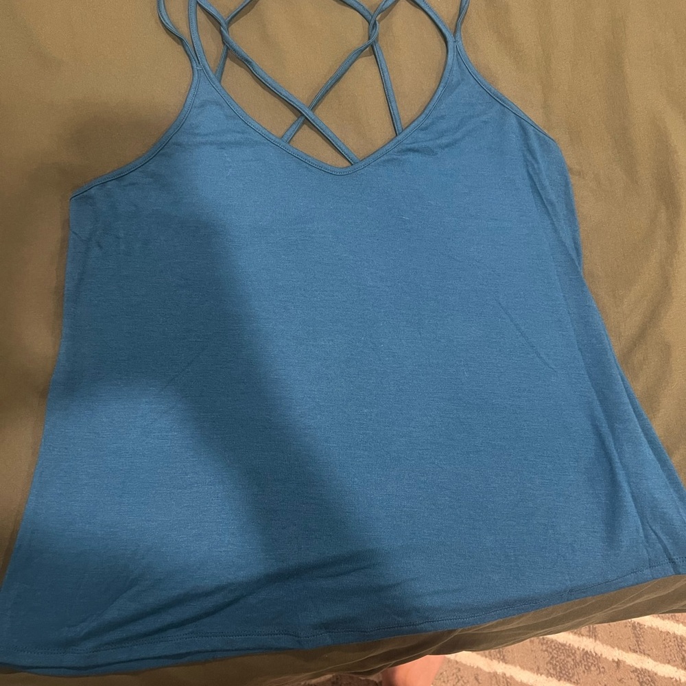 Express Blue Sleeveless Backless Camisole